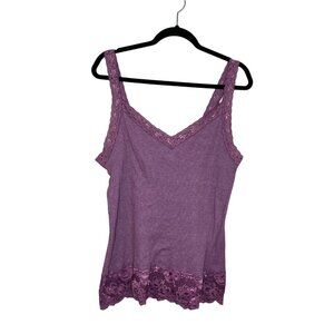 Maurices Cami Tank Top Womens‎ Size 2X Lace Trim Ribbed Purple Y2K Fairy